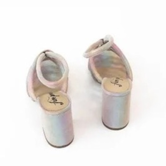 Free People Colette Cinched Heel Sandals Women’s Size  7.5–8) Rainbow Metallic - Picture 2 of 16